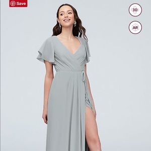 Davids Bridal Flutter Sleeve Wrap Bridesmaid Dress